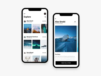 Photography App iOS adventures alex strohl artists black and white explore ios minimal photo app photograhy photographer