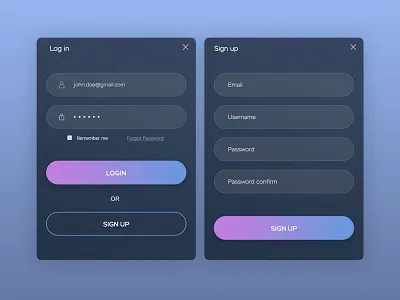 Sign Up and Login Forms adobe adobexd branding design figma flat icon minimal photoshop site type ui ux web website