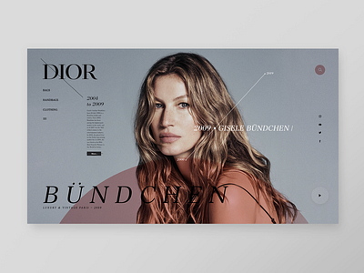 Dior - Timeline Models Gallery (Bündchen 2004-2009) design dior fashion fashion art gisele bündchen minimal simple design timeline web website