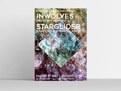 Inwolves / Starglider poster geometric mineral minimalist music poster texture