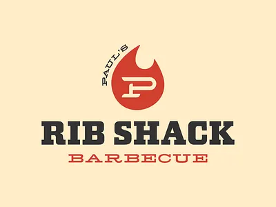 Paul's Rib Shack Barbecue barbecue bbq branding clean clean creative food grill kitchen logo design logomark minimal minimal logo modern logo monogram monogram letter mark monogram logo outdoors restaurant simple shapes simplistic