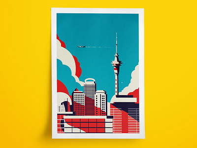 Auckland City auckland design draw drawing illustration illustrator new zealand poster skytower vector