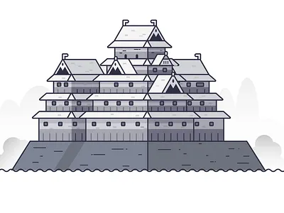 Matsumoto Castle, Japan dribbble illustration illustration design landmark matsumoto castle