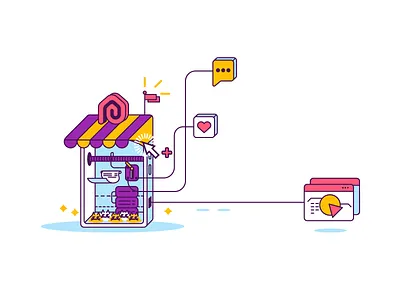 Online Pet store Illustration cat design icon illustration phone