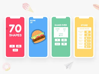 70 Shapes app design game mobile app ui ux