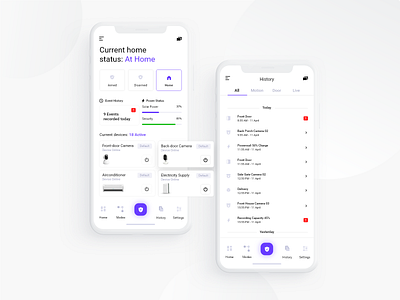 Security App Project alarm analytics app app design chart clean dashboard design information interface ios iphone minimal mobile secure security system ui ux web