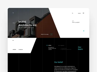 Mataj Architects - Landing page UI anim animation architechture architects branding interaction interface landing landing page layout project typography ui ui design trend ux ux design web webdesign webpage website