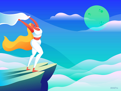 The Freedom Girl almatho character character design cliff colours cool design freedom girl illustration vector visual woman