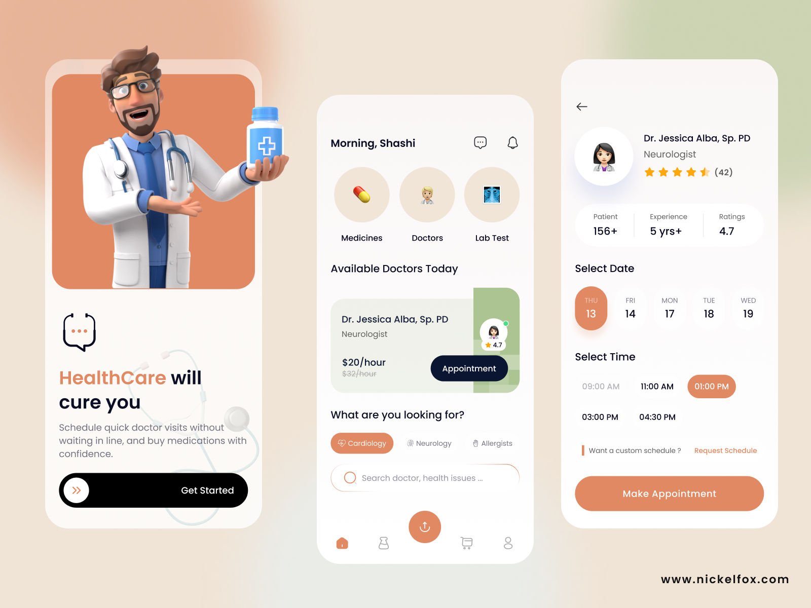 healthcare-mobile-app-by-c-muthu-krishnan-ui-ux-designer-for-nickelfox