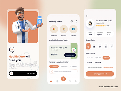 Healthcare Mobile App app branding cardiologist clinic clinic visit doctor doctors healthcare ios ios app ios design medical mobile mobile app design mobile design mobile interface mobile ui product design ui ux