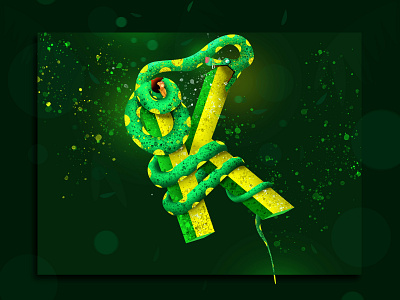 k for Kaa inspired by jungle book branding design dreem green hiwow illustratio illustration instagram design logo lotus flower love muhamed sajid typography vector