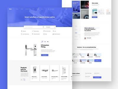 Smart Door / Home Locks blue branding clean dashboard design digital gradient landing light minimal shadow ux website white