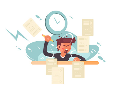 Deadline design flat flat design illustration illustrator job people ui vector work