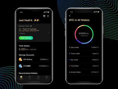 Bpal Wallet UI Design black block chain ui ux 应用 设计