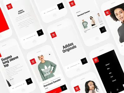 Adidas Originals Ecommerce app screens adidas app design ecommerce invision studio invisionstudio landing page ui ux design web design