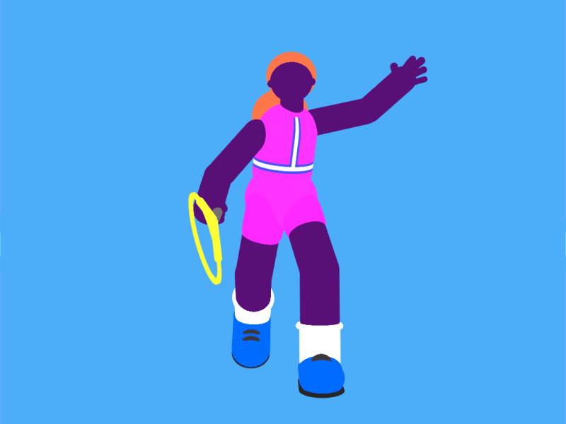 Serena Williams 2d 3d aftereffects animation character animation characterdesign element3d gif illustration illustrator serena williams