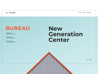 Architecture Bureau UI architecture architecture website blue color design flat interface landing page minimal swiss type typography ui ux web website