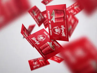 Wendy's Free Jr. Frosty card brand card dairy queen fast food flyer frosty jr. frosty mcdonalds red redhead restaurant wendy wendys