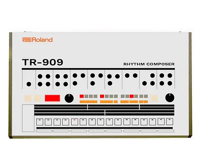 Technical Illustration - Roland Rhythm Composer TR-909 design drawing illustration technical drawing technical illustration