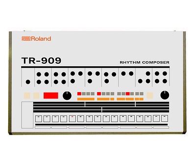 Technical Illustration - Roland Rhythm Composer TR-909 design drawing illustration technical drawing technical illustration