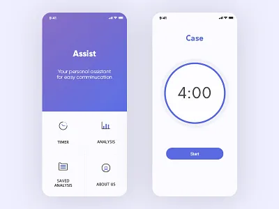 Assistant app app blue debate dribbble home screen interface ios sketch time timer ui ux ux design дизайн дизайн приложения