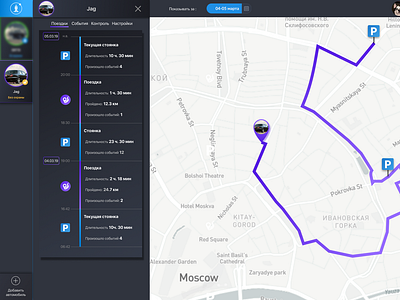 Tracks app design map telematics ui ux web web design