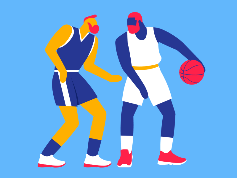 ESPN - The ticket challenge animation basketball dribbble dribble espn flat game illustration lobsterstudio lobstertv nba players tickets