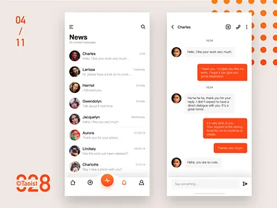 Daily exercise 028 app chat clean color communicate design dialogue gradient icon ios popular red ui ux white