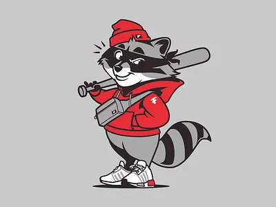 Racoon Mascot adidas animals brooklyn designer racoon sticker design t shirt design
