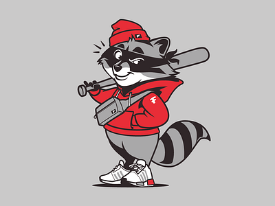 Racoon Mascot adidas animals brooklyn designer racoon sticker design t shirt design