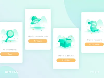 APP Empty Page Illustrations 404 bonc empty illustration search ui ux wrong