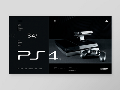 SONY I PLAYSTATION 4 WEBSTORE design game minimal playstation 4 ps4 sony video games web website webstore