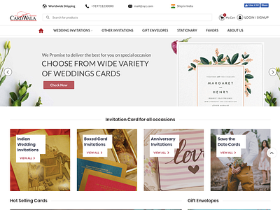 Cardwala birthday branding design ecommerce event typography ui ux website wedding wordpress