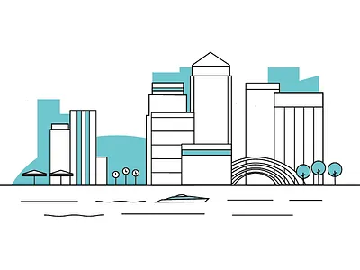 Canary Wharf | LONDON architechture canary wharf digital illustration flat design illustration london skyline united kingdom