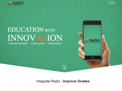 Radixslp design education singlepage template typography website