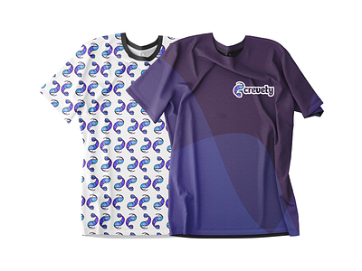 Crevety - T-shirts animal brand branding clean design gradient graphic idendity illustration logo logotype merchandise pattern prawn shirt shrimp t shirt tees vector waves