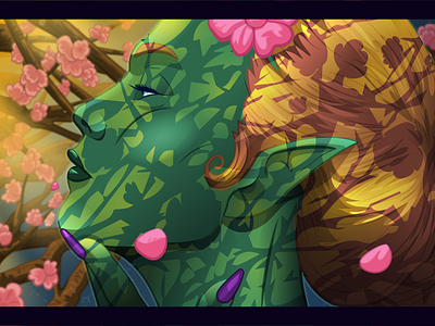 Hidden in the Elven Woods adobe adobeillustator art elf elven elves fantasy fantasyart flowers illustration vectorart wacom wacom cintiq woods