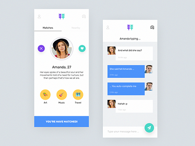 Mobile Application to Find People by Interests analytics app design branding business chart clean design exchange informational graphic interaction interface logo mobile product tinder typography ui ux vector web