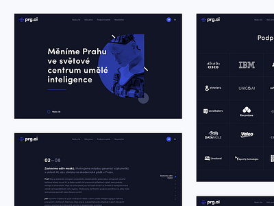 prg.ai landing page ai artificial blue dark intelligence landing landing page logo logos minimal organization page royal blue simple ui we design web webdesign website