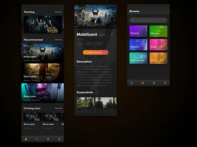 Streaming App animation branding design identity illustration illustrator minimal typography ui ux vector web website