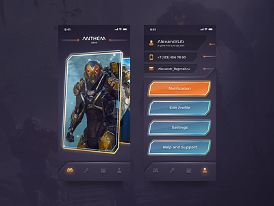 Games List App Concept app dark design game gradient ios lighting sci fi ui ux