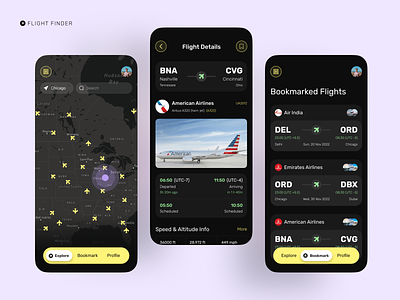 Flight Finder App airplane app app design app ui boarding design flight flight details flight finder mobile mobile app plane finder ticket ticket booking travel ui ui design