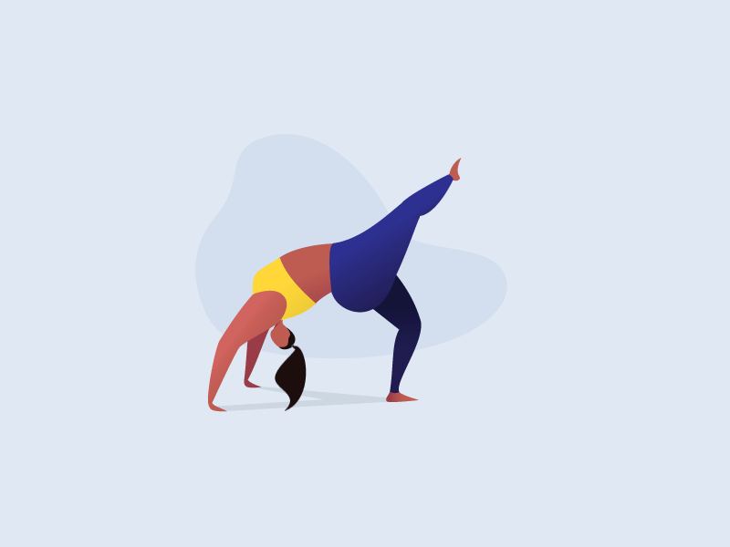 doing yoga gif girl illustration people