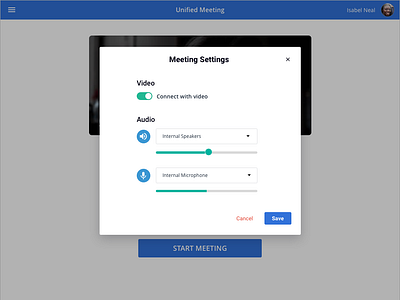 Meeting Settings audio conferencing app settings video