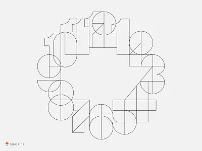 Clock Numbers design logo number