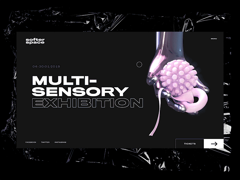 Softer Space Website Exporations 3d cinema4d daily ui editorial experience design explore gallery simple street street art webgl website