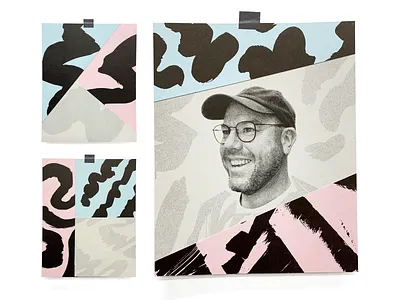 Self-Promo illustration pattern photo portrait print risograph texture