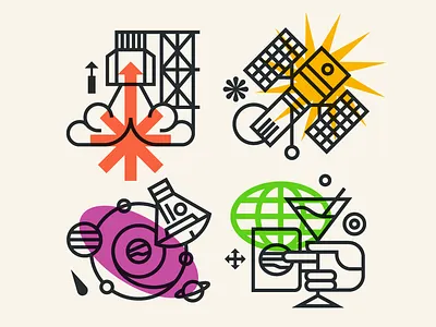 WST: The Space Issue design editorial editorial design flat graphic icon illustration nature planet rocket satellite simple space space design vector