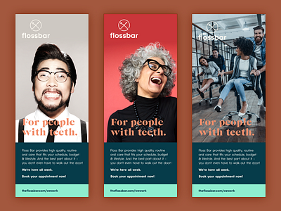Flossbar Banners for WeWork Office banner branding design typography