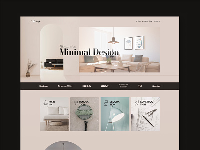 Simple - Interior Design Landing Page architecture beige color branding creative design furniture graphic design interior interior architecture landing landing page minimal minimalist property scandinavian design ui ui design warm